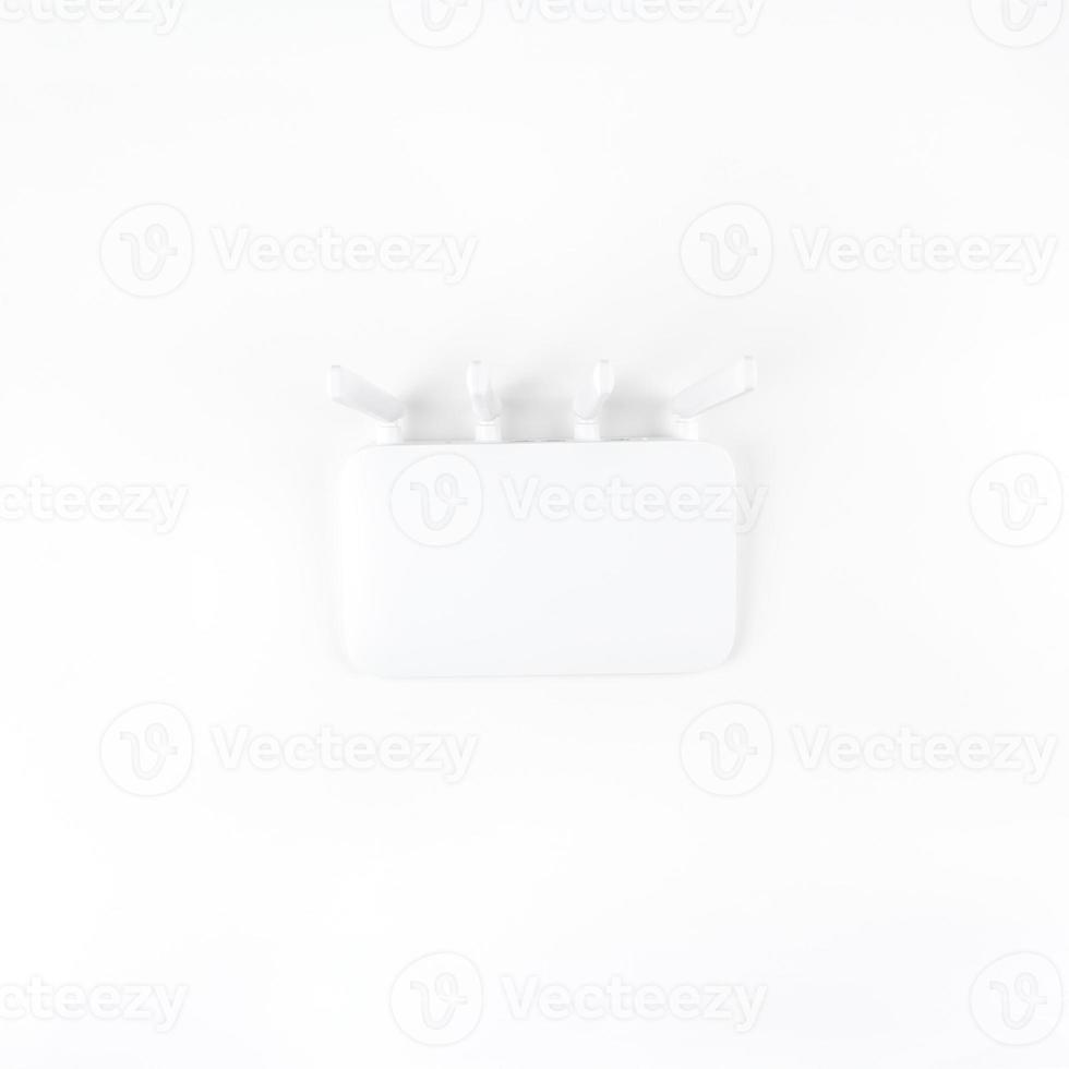 WiFi Router top view isolated on white background photo