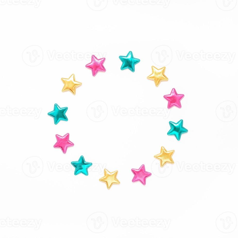Decorative stars round wreath frame photo