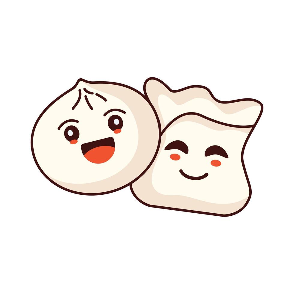 Happy Smiling and Cute Siomay Character Illustration vector