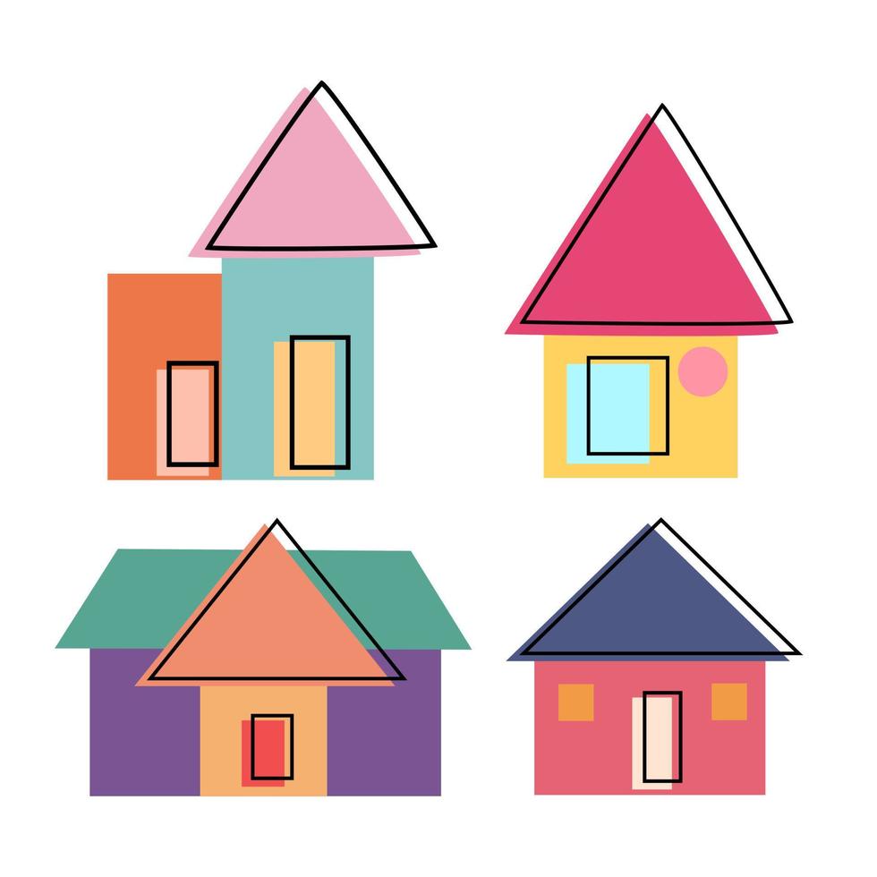 House Geometric Collection 11185128 Vector Art At Vecteezy