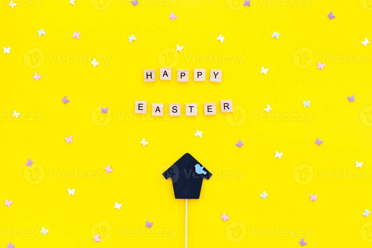 Creative Top view holiday Easter Concept photo