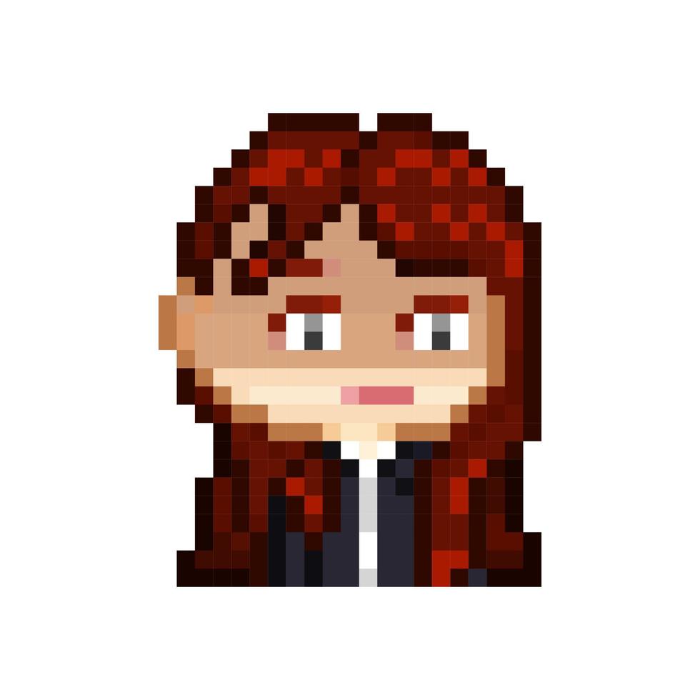 pixel art style, old videogames style, retro style 18 bit cute chibi female office worker with disgusting expression for twitch or discord vector