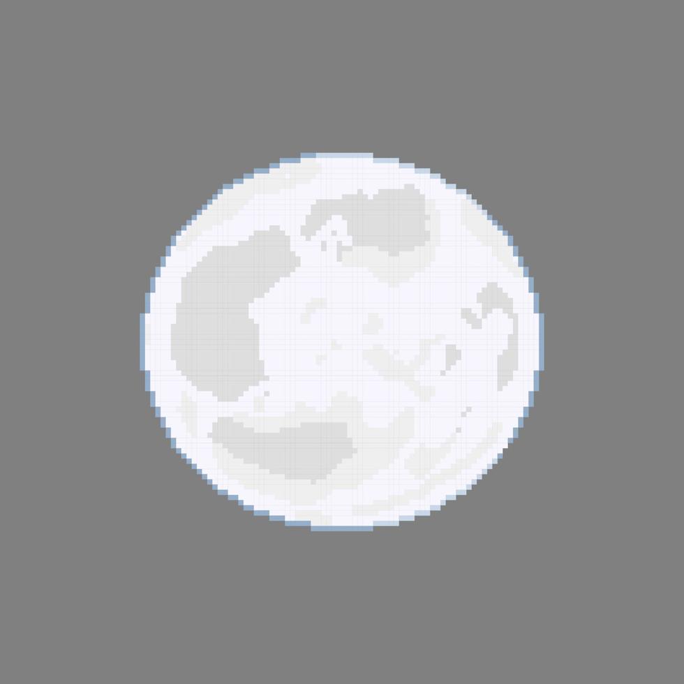 estilo de arte de píxeles, vector de luna de estilo de 18 bits