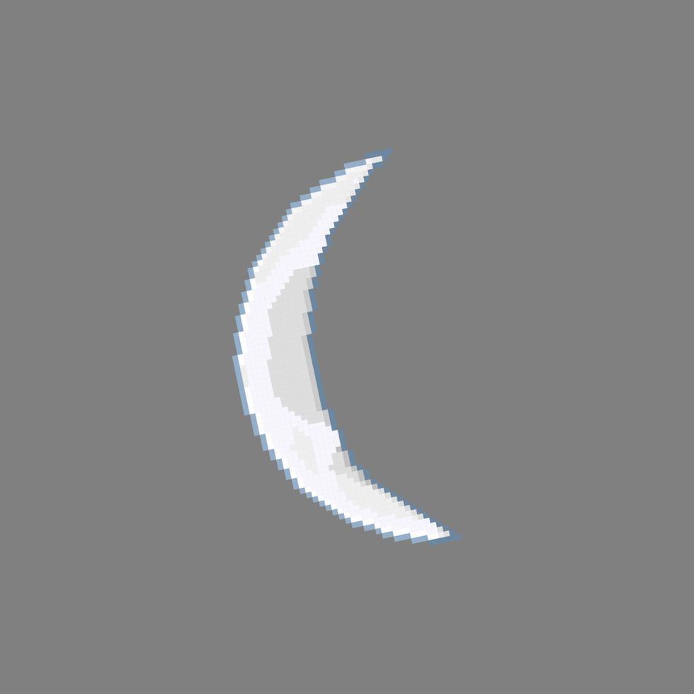 pixel art style, 18 bit style Crescent moon vector