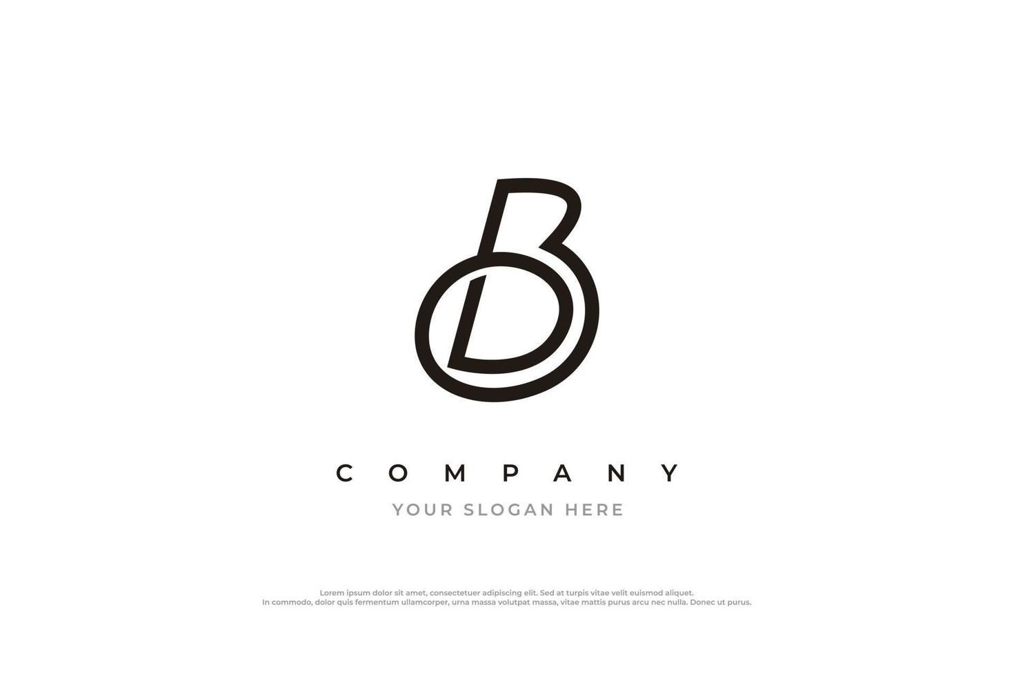 Initial Letter DB or BD Logo Design Vector