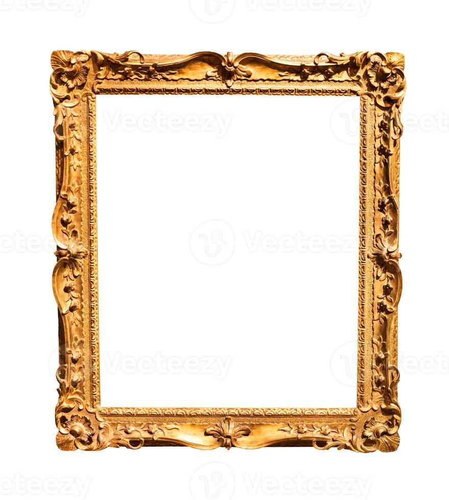 vertical old baroque wooden painting frame photo