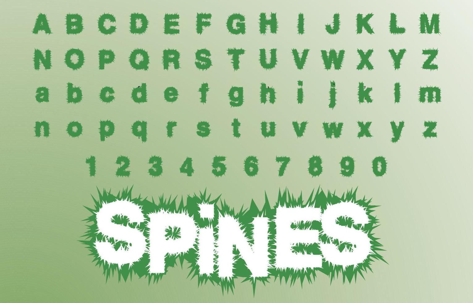 spines lettering fantasy alphabet.eps vector