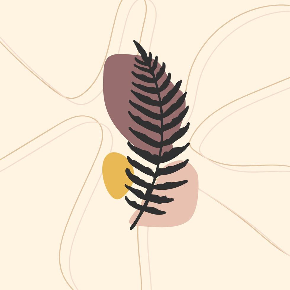 Abstract boho art of leaves vector