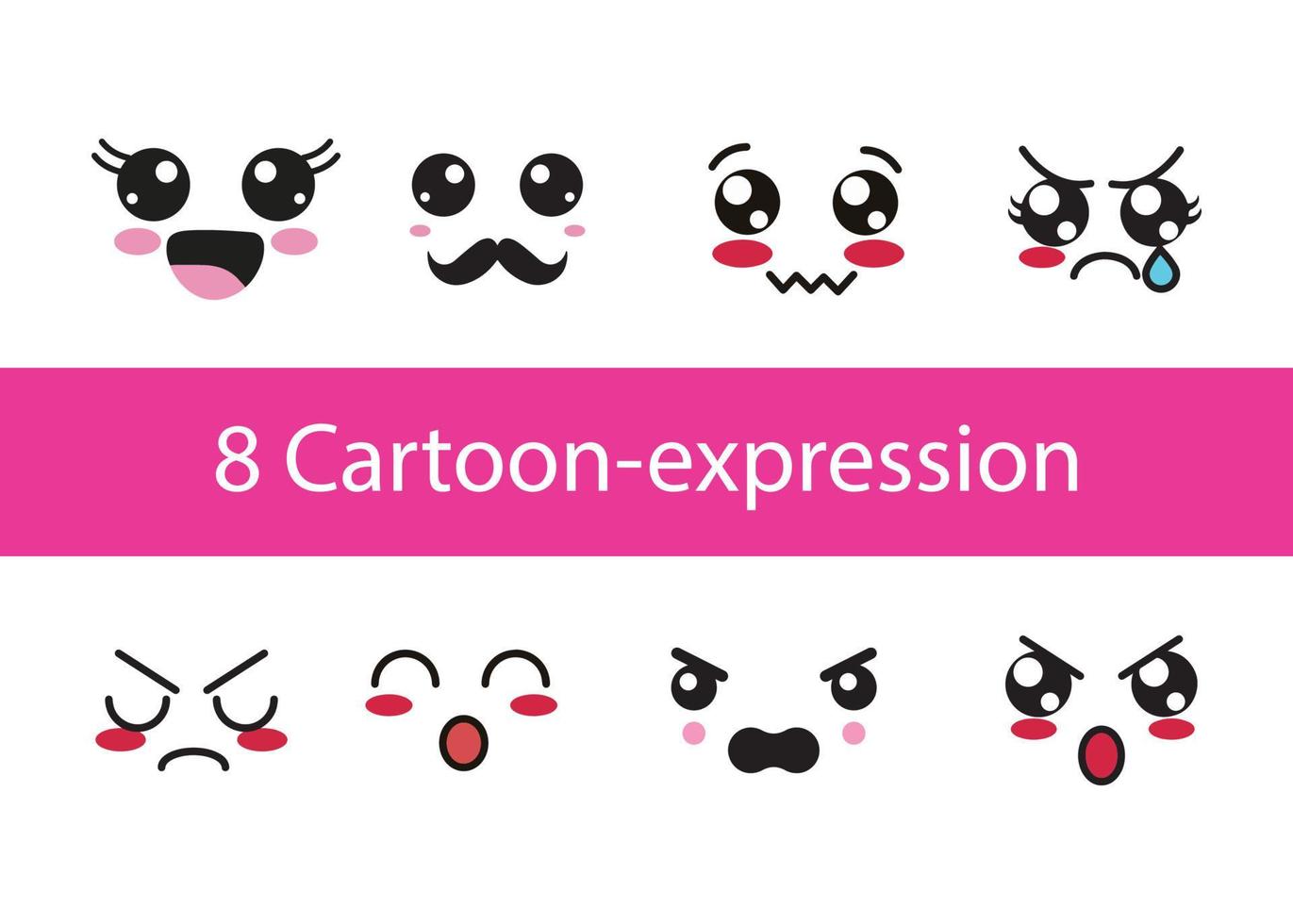 Cartoon face expression vector