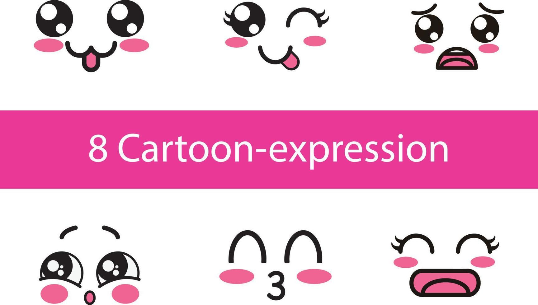 Cartoon face expression vector