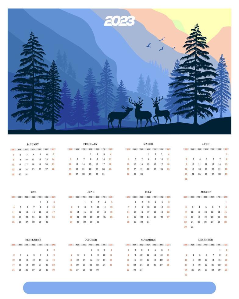 2023 calendar vector