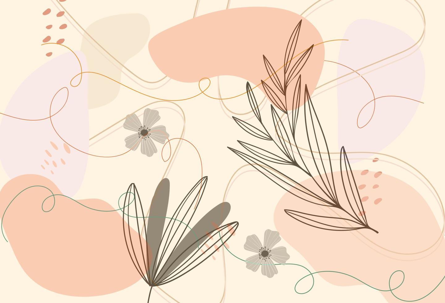 Hand drawn flat design boho wall art vector