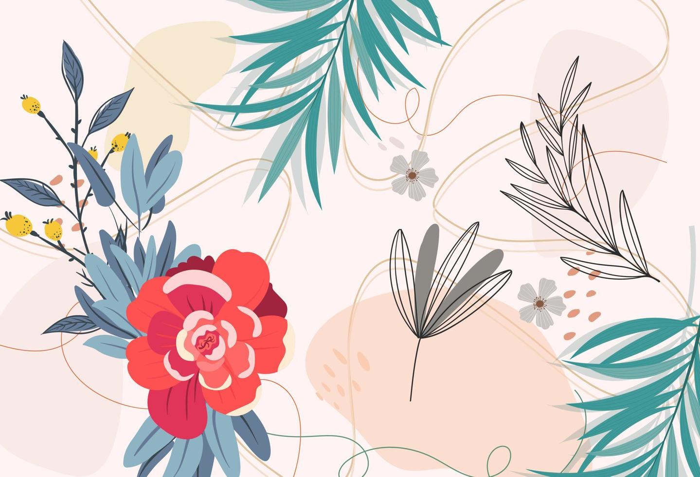 Hand drawn flat design boho wall art vector