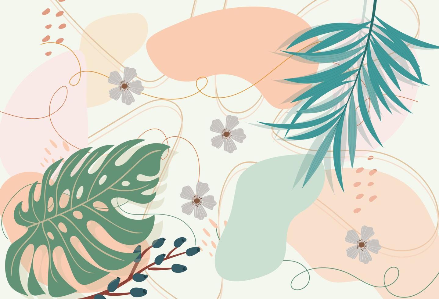 Hand drawn flat design boho wall art vector