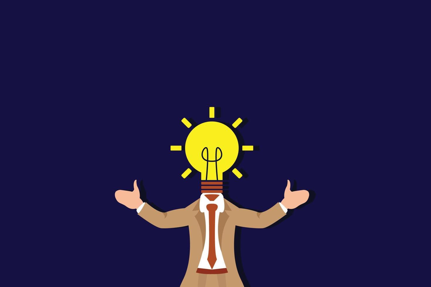 Businessman with Light bulb. Vector illustration design on color background