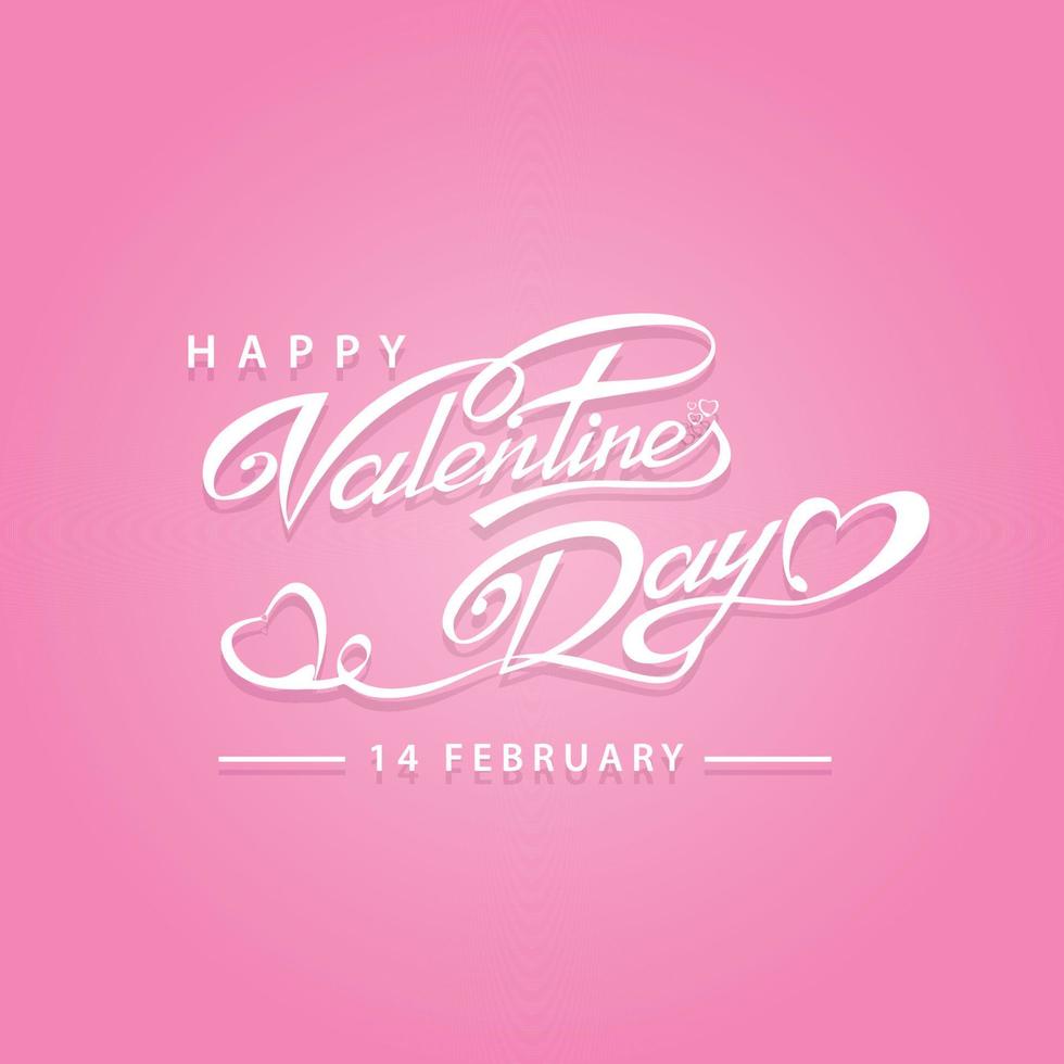 3d valentine text on pink background. vector illustration