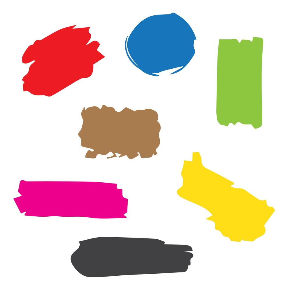 Set of colorful brush designs vector