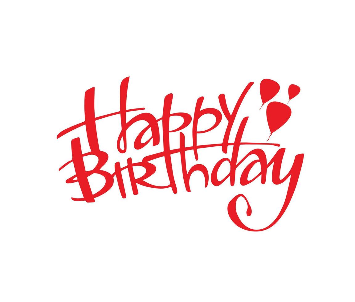 Birthday celebration text font art. Vector illustration.