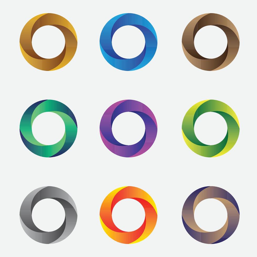 Set of vector circle abstract collection