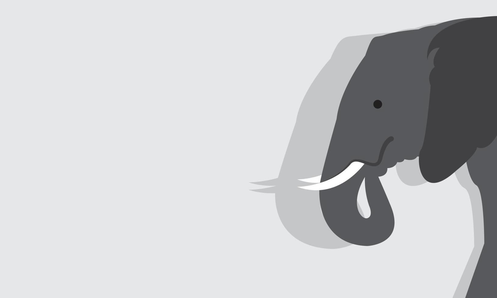 Elephant on the dark background. Vector illustration design