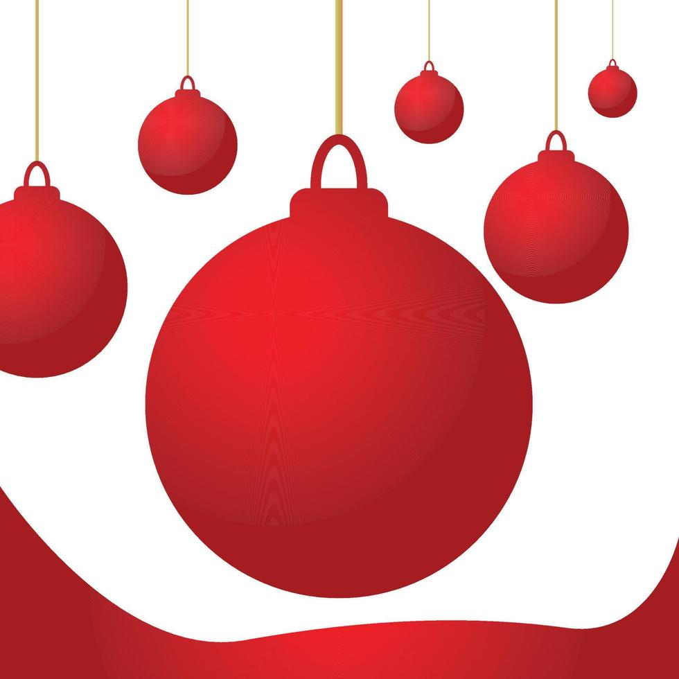 Christmas background with hanging baubles. Vector illustration