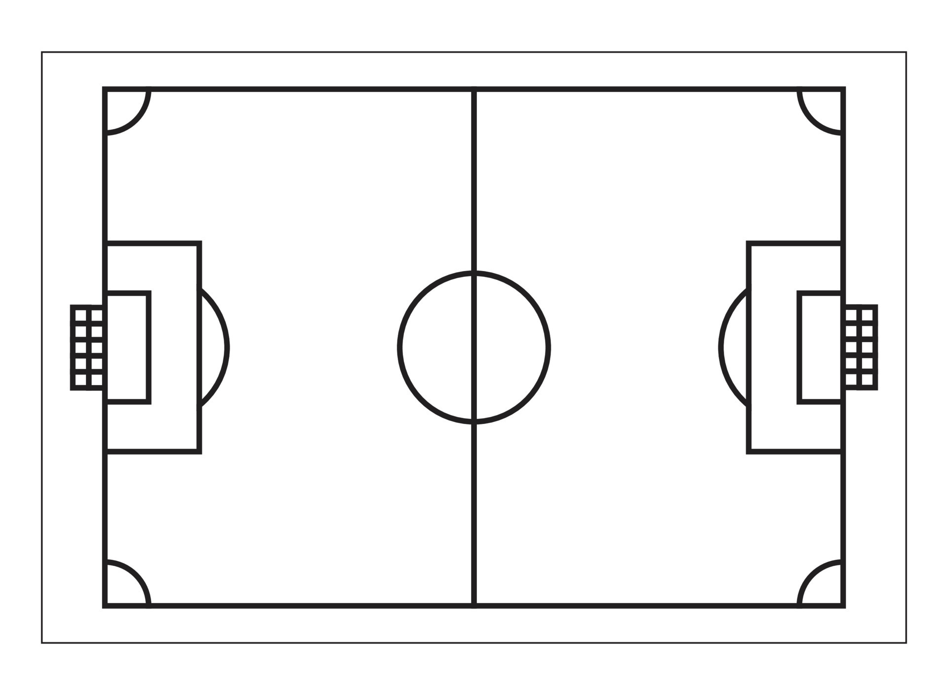 Basic football ground plan outline design. Vector illustration 11186832