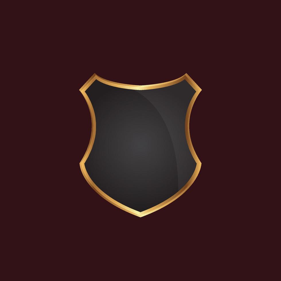 Shield with golden frame. Vector illustration