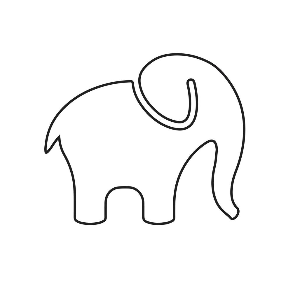 Minimal elephant outline design. Vector illustration