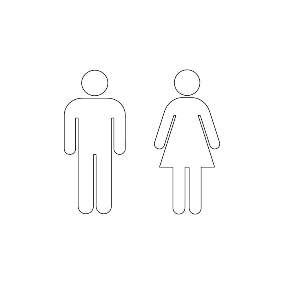 Outline male and female symbol. Vector illustration