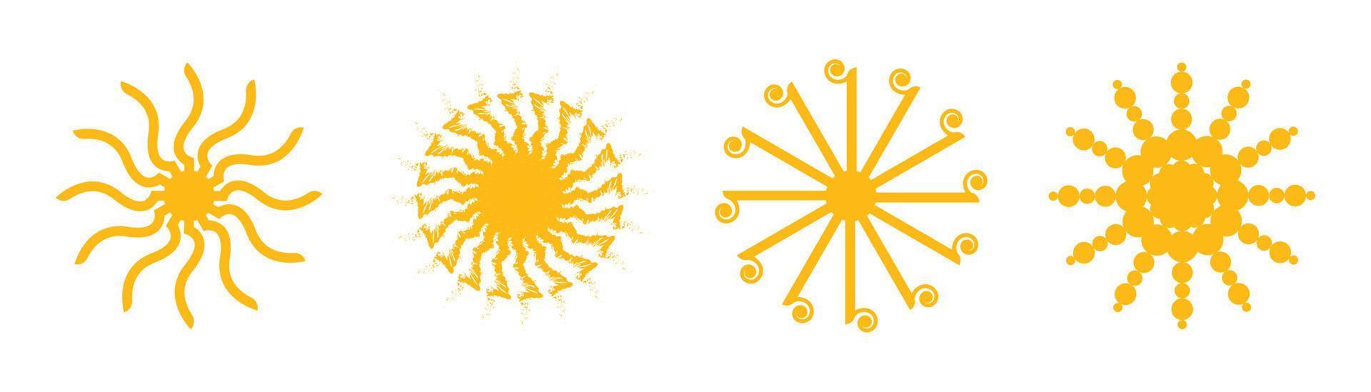 conjunto de diseño de nuevo estilo de sol. ilustración vectorial vector