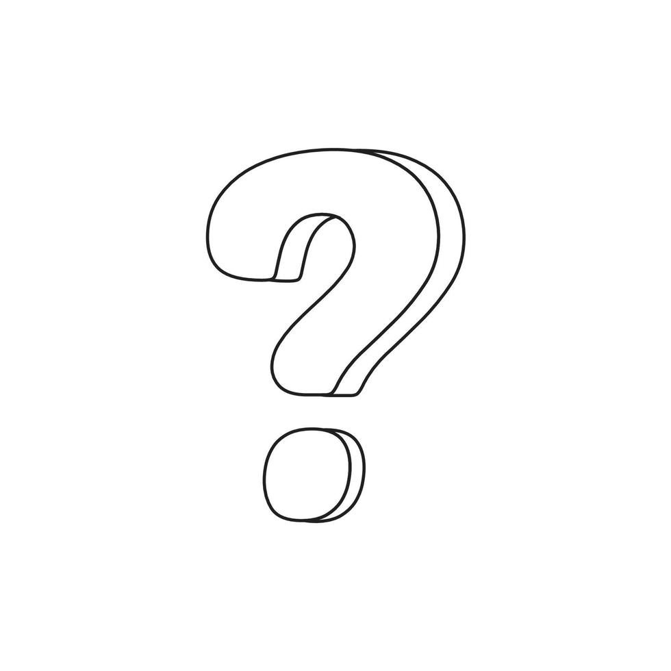 Question mark outline symbol. Vector illustration