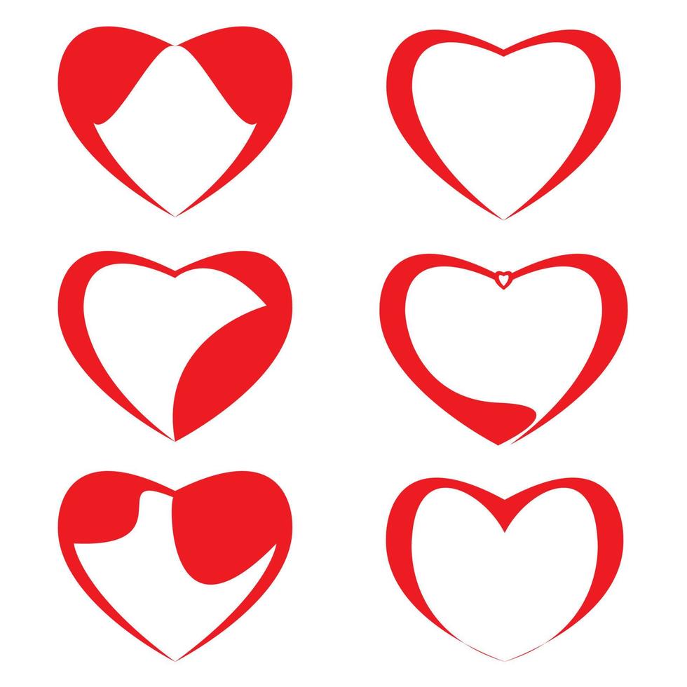 conjunto de corazones rojos. ilustración vectorial vector