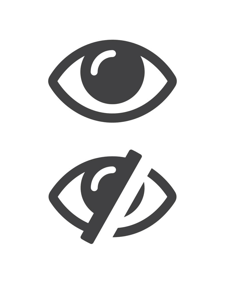 set of vector eye symbols