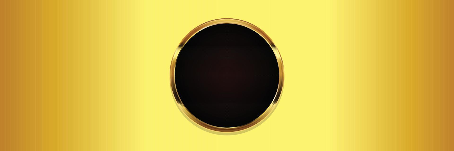 Gold background on black circle frame for texture design. Vector illustration