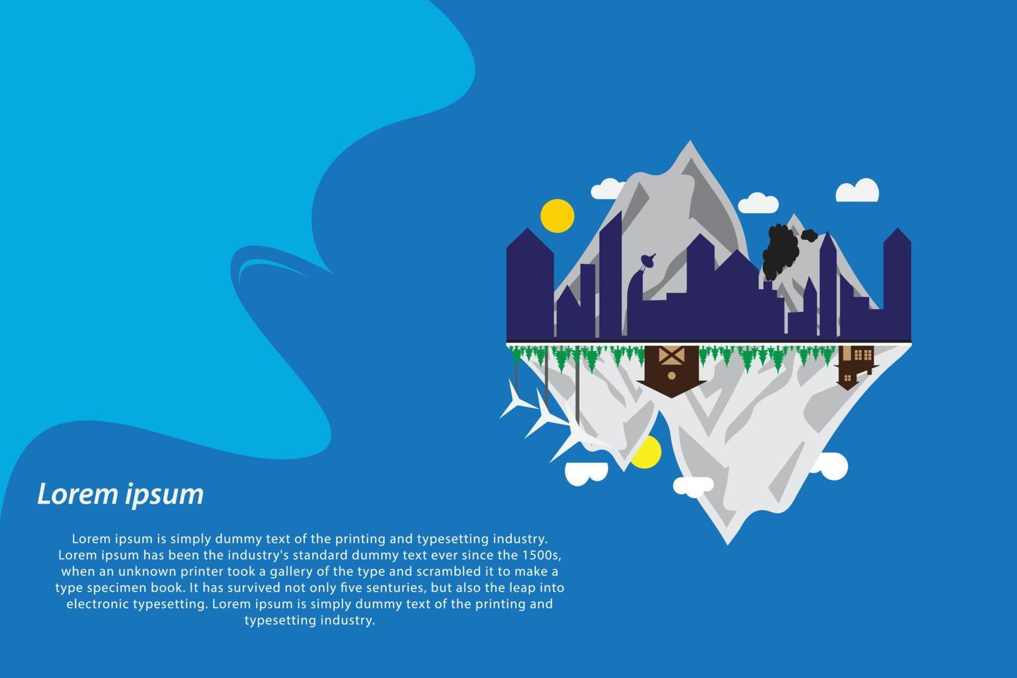 Creative save ecological info graphic layout design with showing pollution and development elements vector