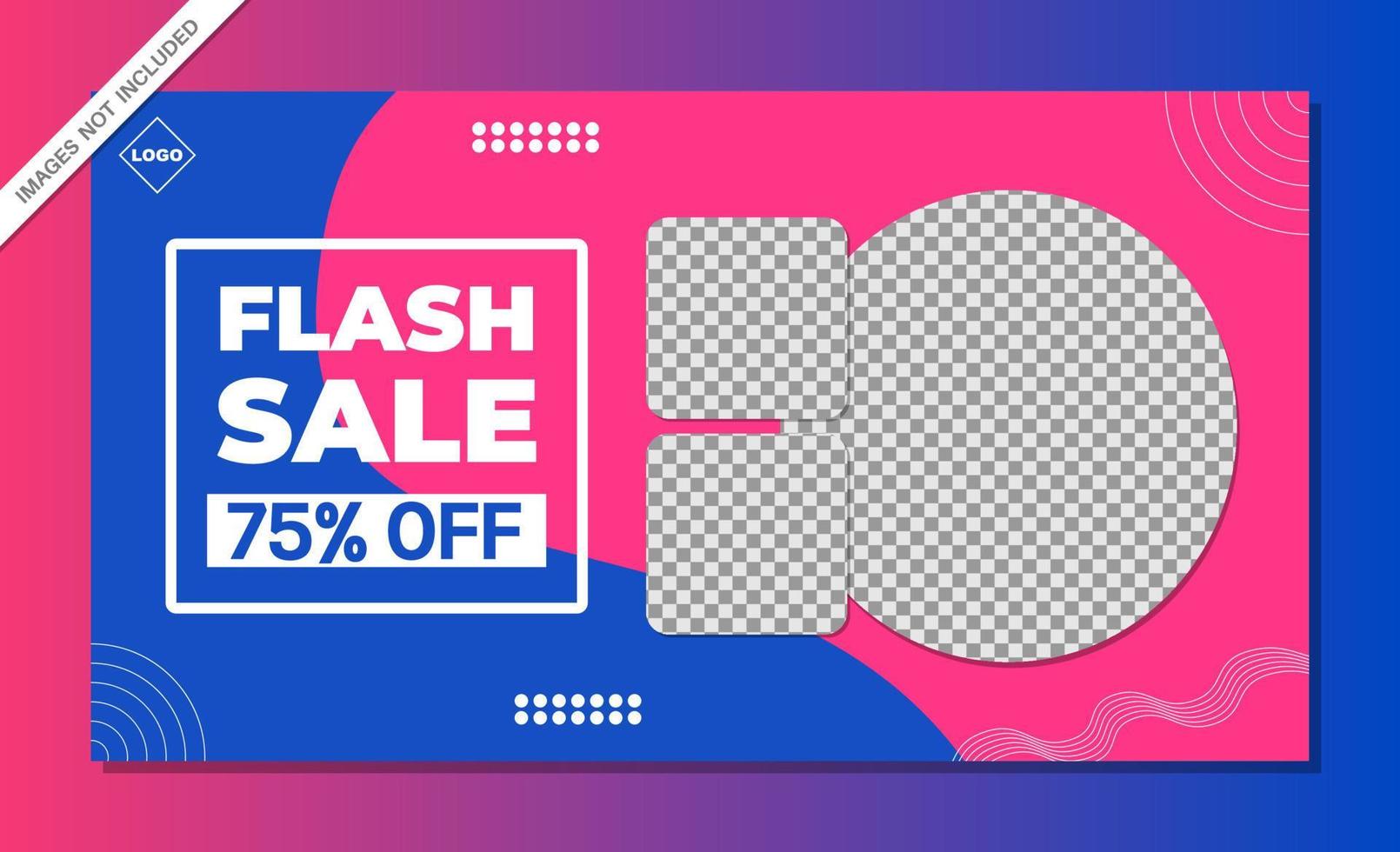 Discount promotion banner design template for website header vector