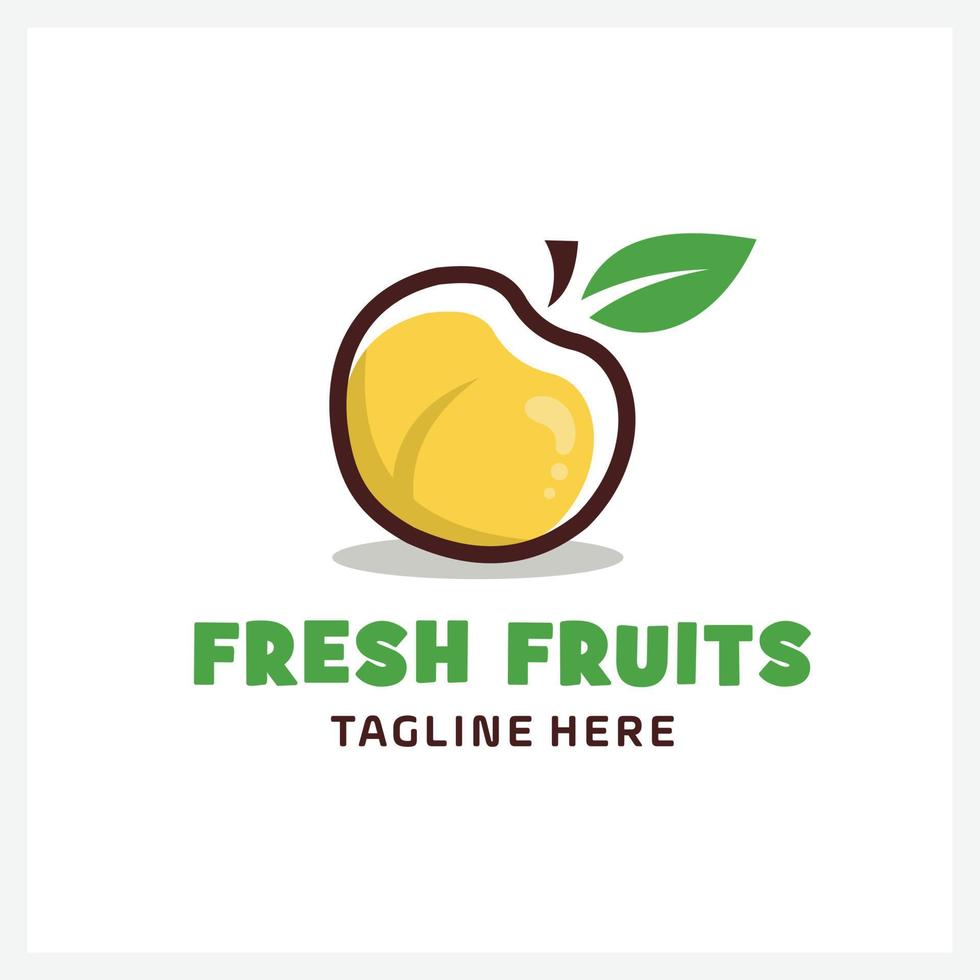 organic fresh fruits logo illustration vector