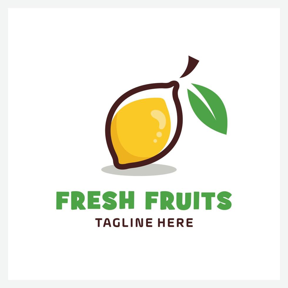 organic fresh fruits logo illustration vector