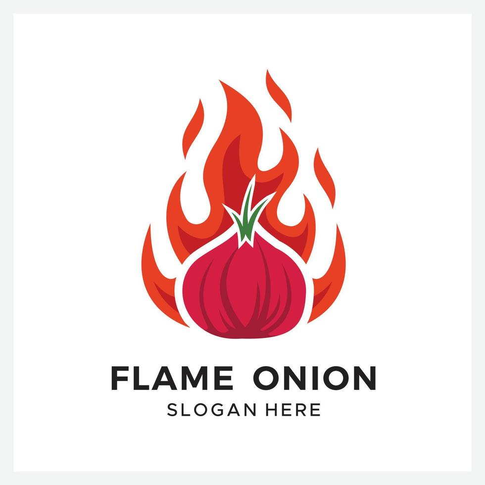 Logo design illustration flame onion vector