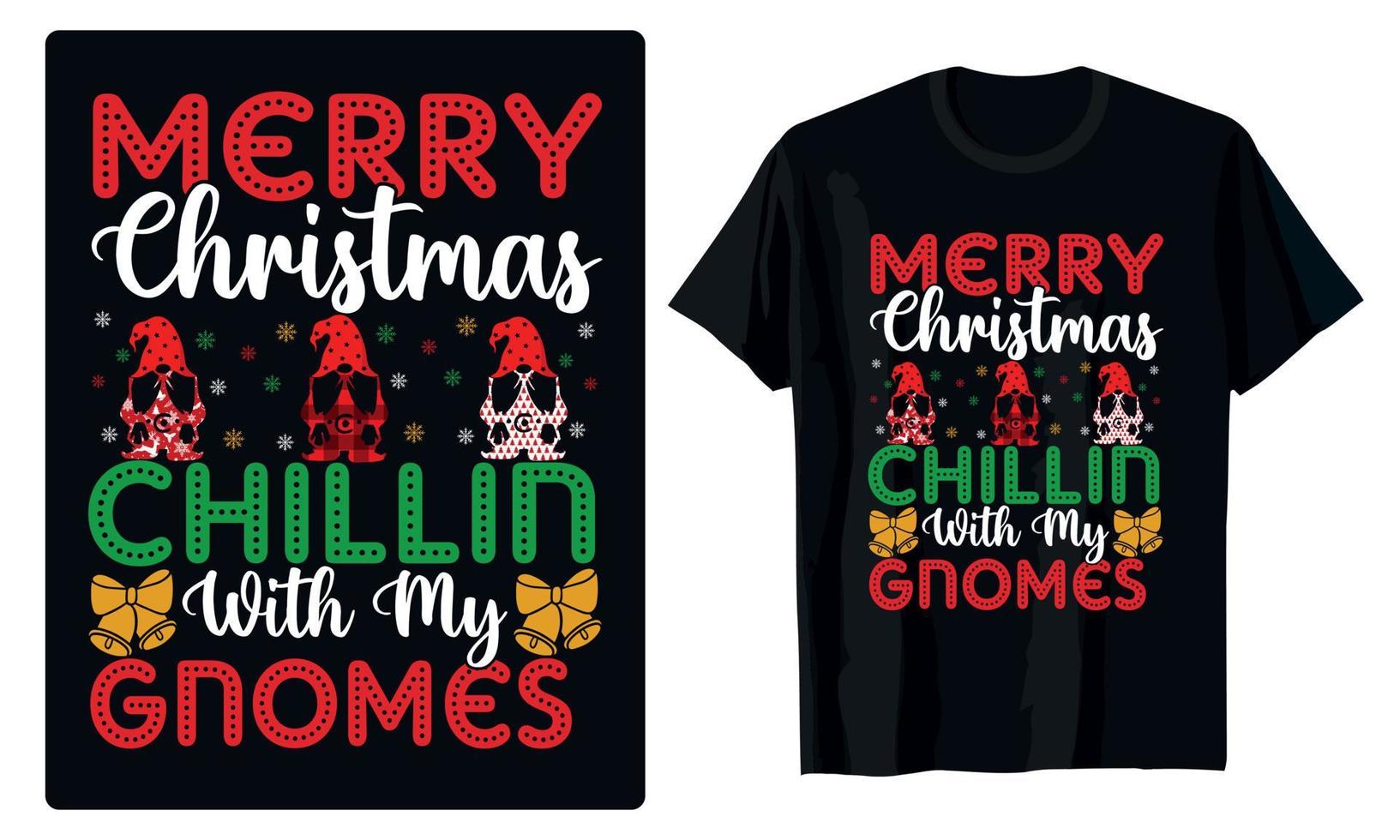 Merry Christmas Gnomes Designs for T-Shirt, Banner, Cards, Decoration, Mug, etc vector