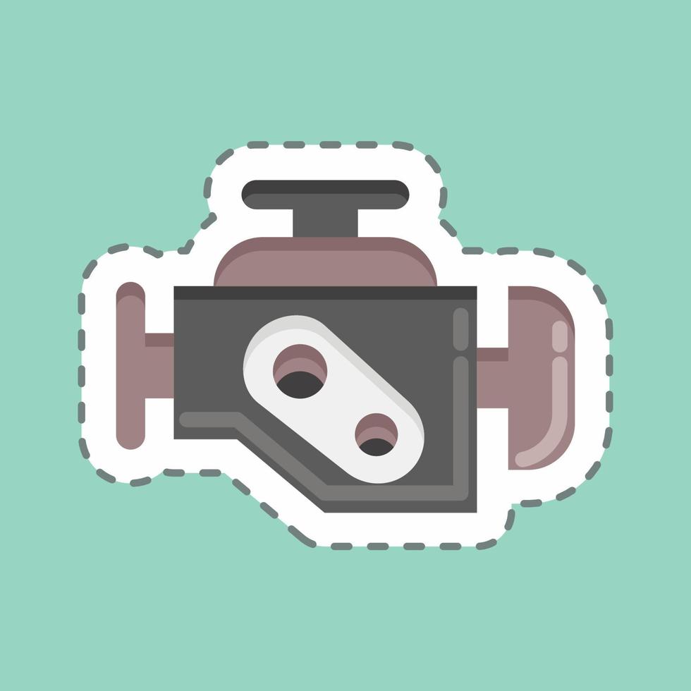 Sticker line cut Engine Warning. suitable for Automotive symbol. simple design editable. design template vector. simple illustration vector