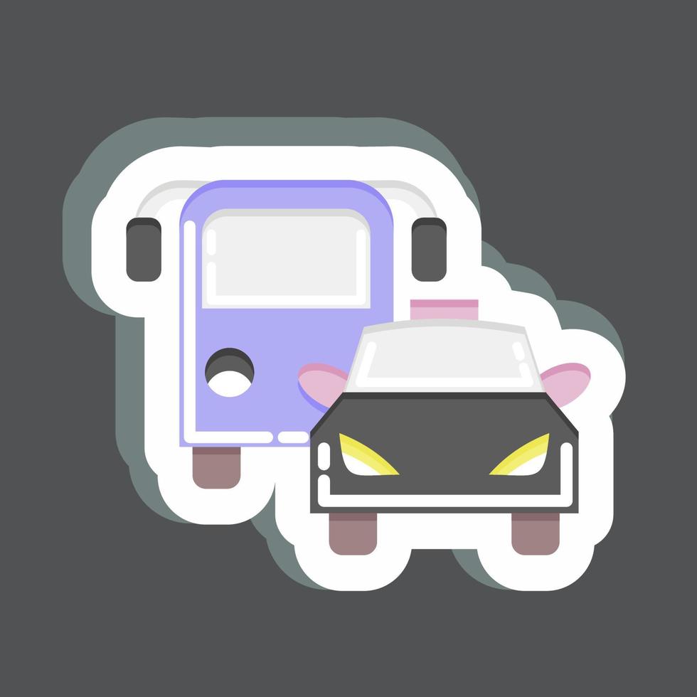 Sticker Bus and Car. suitable for Automotive symbol. simple design editable. design template vector. simple illustration vector