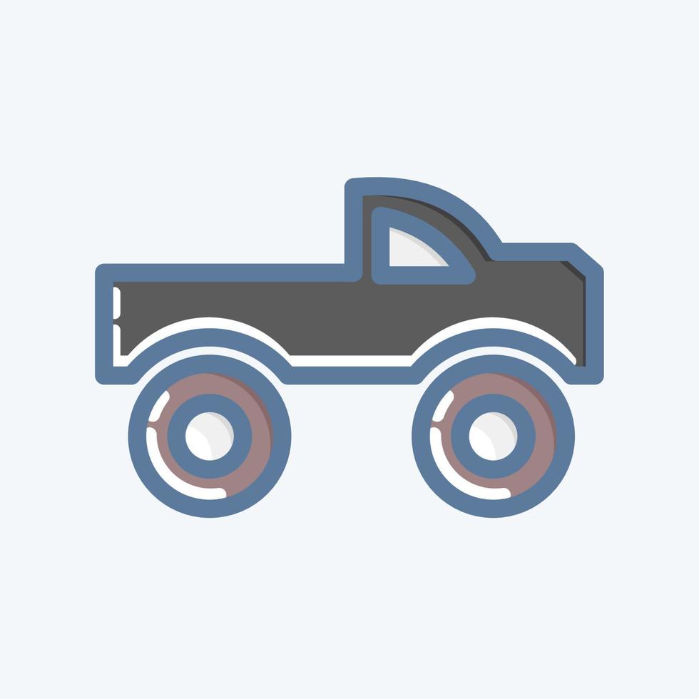 icono de coche monstruo. adecuado para el símbolo automotriz. estilo garabato. diseño simple editable. vector de plantilla de diseño. ilustración sencilla