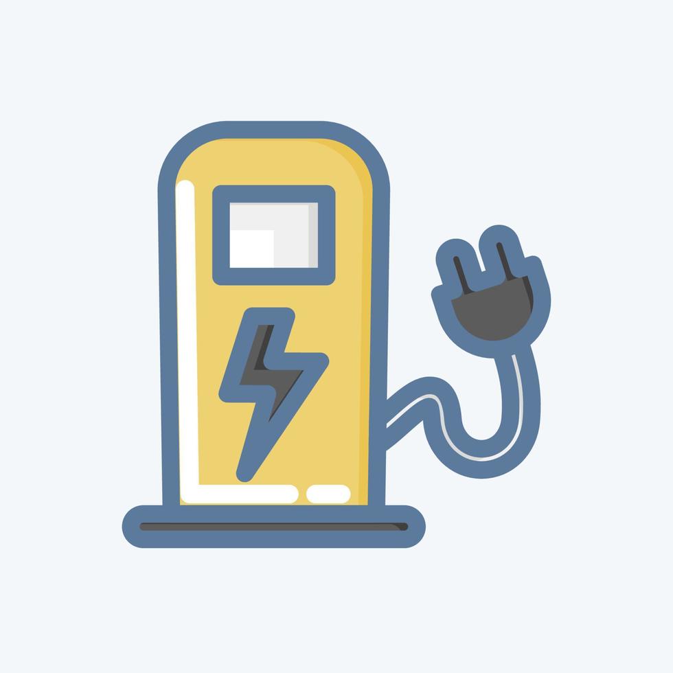 Icon Charging Station. suitable for Automotive symbol. doodle style. simple design editable. design template vector. simple illustration vector