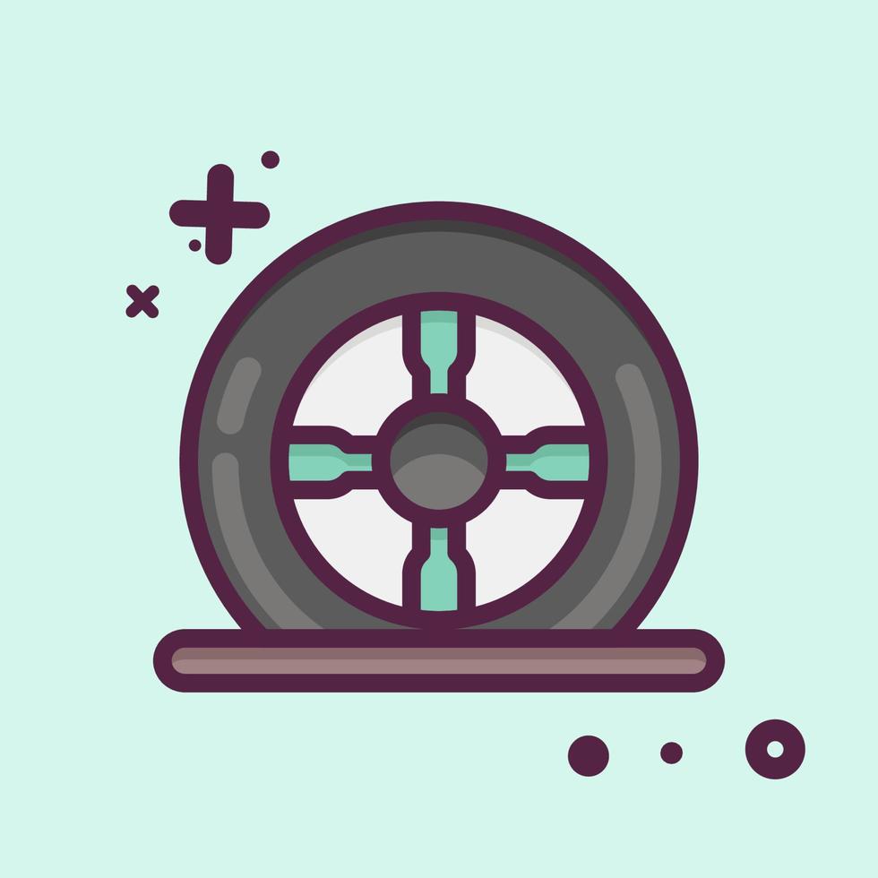 Icon Tire Flat. suitable for Automotive symbol. MBE style. simple design editable. design template vector. simple illustration vector