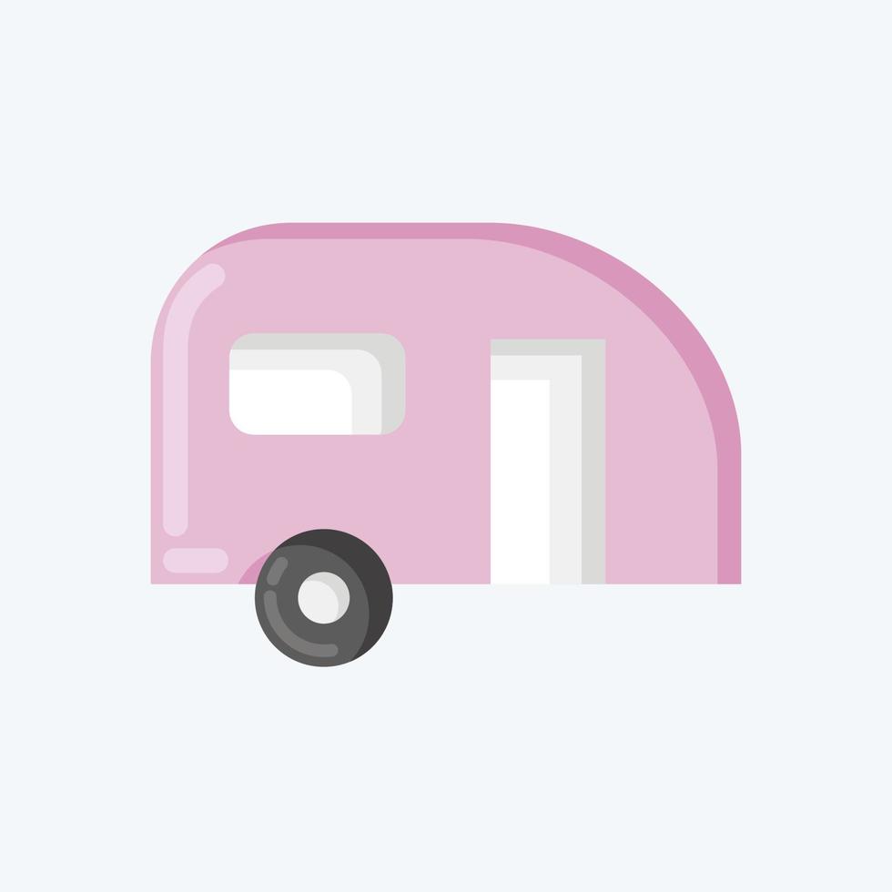 Icon caravan. suitable for Automotive symbol. flat style. simple design editable. design template vector. simple illustration vector