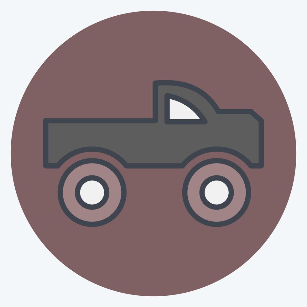 Icon Monster Car. suitable for Automotive symbol. color mate style. simple design editable. design template vector. simple illustration vector