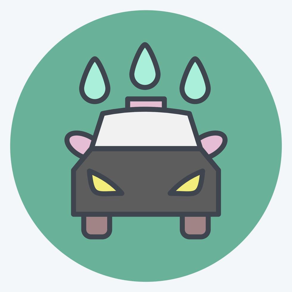 Icon Car Wash. suitable for Automotive symbol. color mate style. simple design editable. design template vector. simple illustration vector