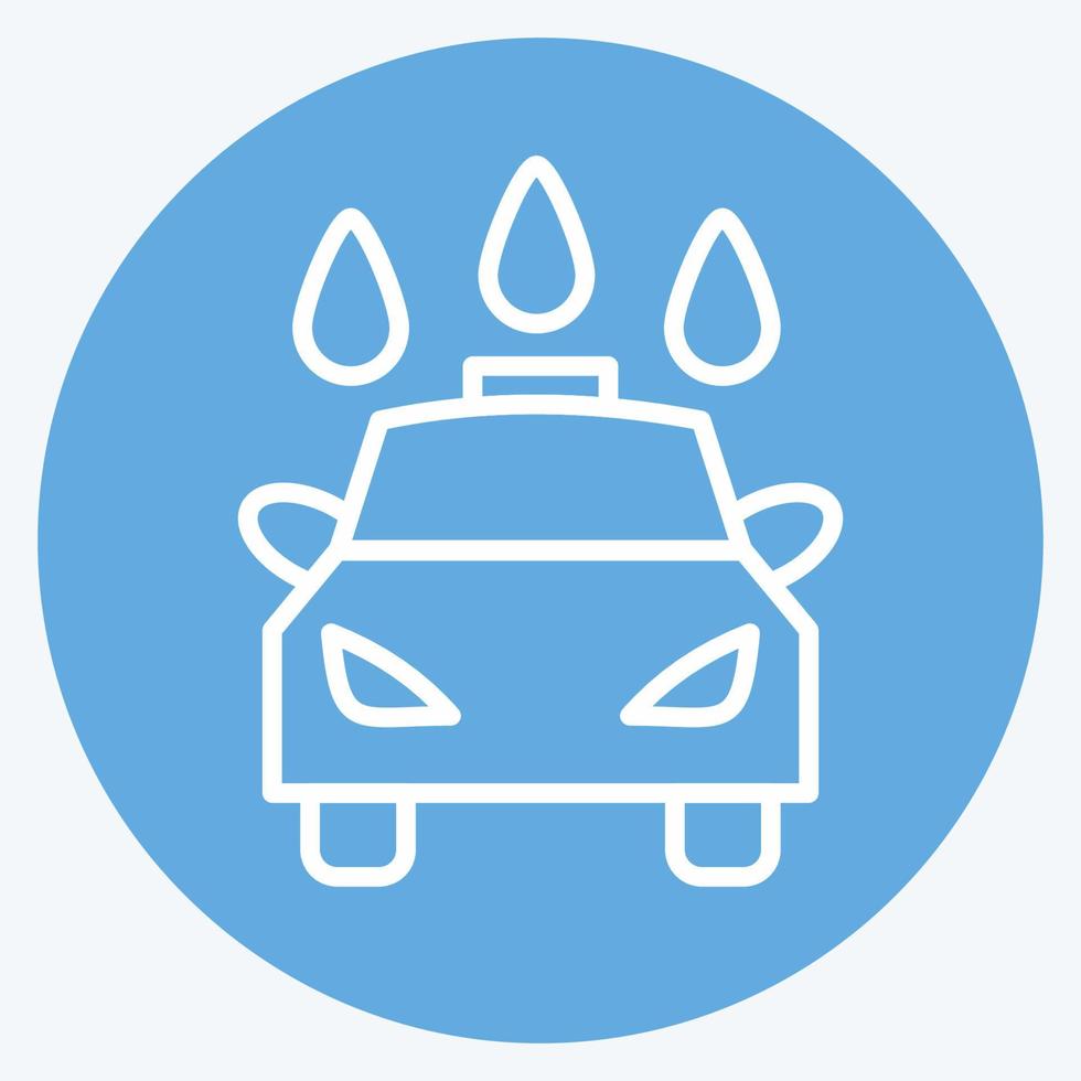 Icon Car Wash. suitable for Automotive symbol. blue eyes style. simple design editable. design template vector. simple illustration vector