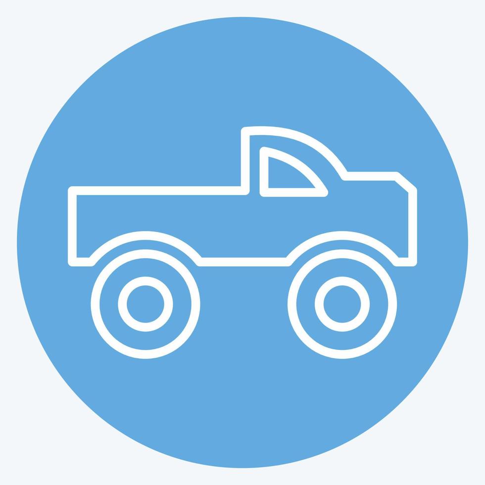 icono de coche monstruo. adecuado para el símbolo automotriz. estilo de ojos azules. diseño simple editable. vector de plantilla de diseño. ilustración sencilla